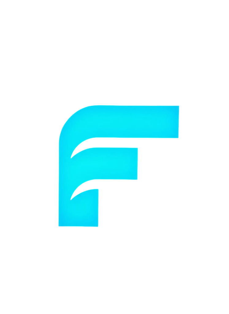 blue colour F letter logo